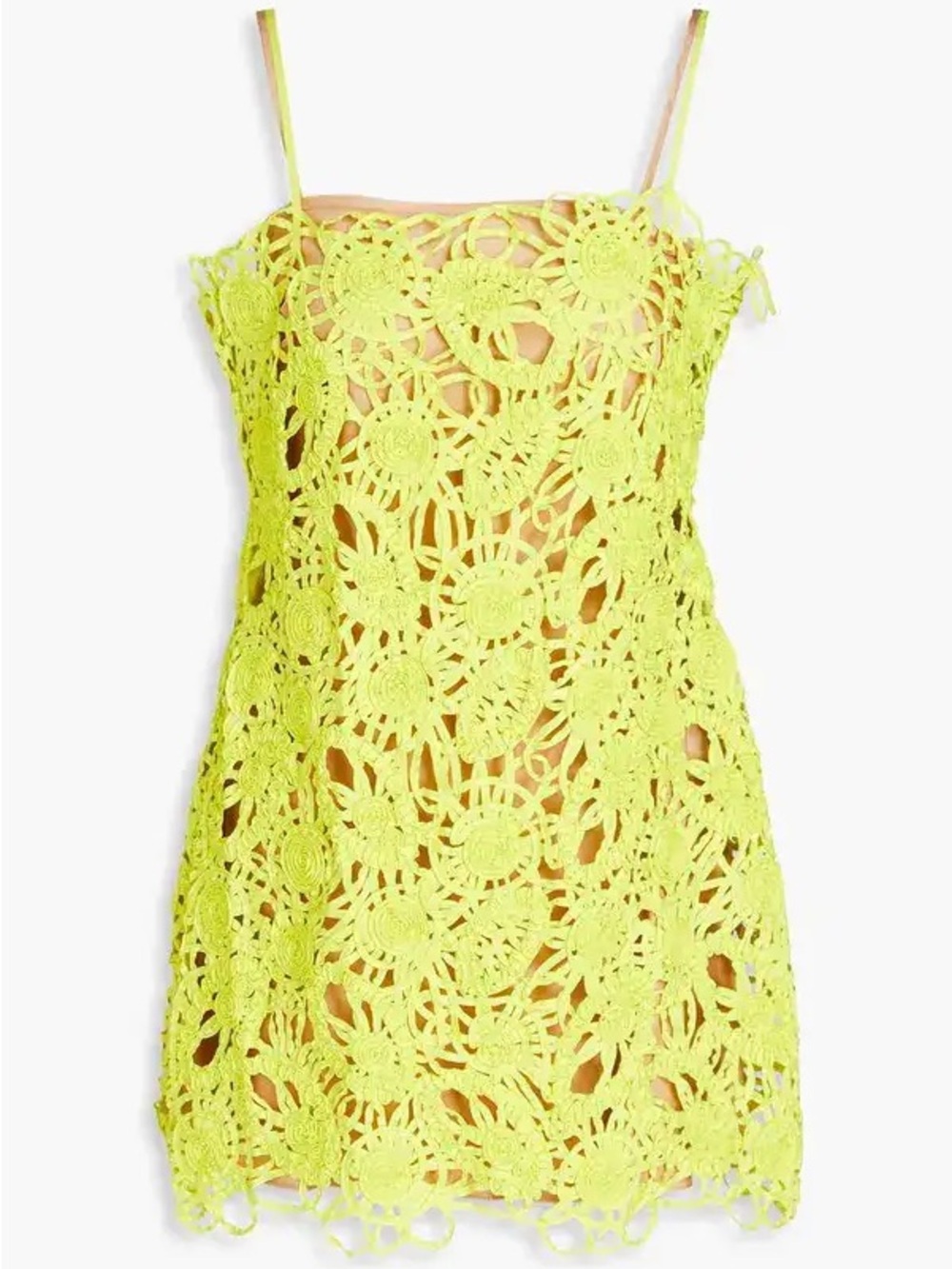 Cult Gaia Shaunez Macramé Mini Dress Yellow Size XS NWT - Picture 3 of 5
